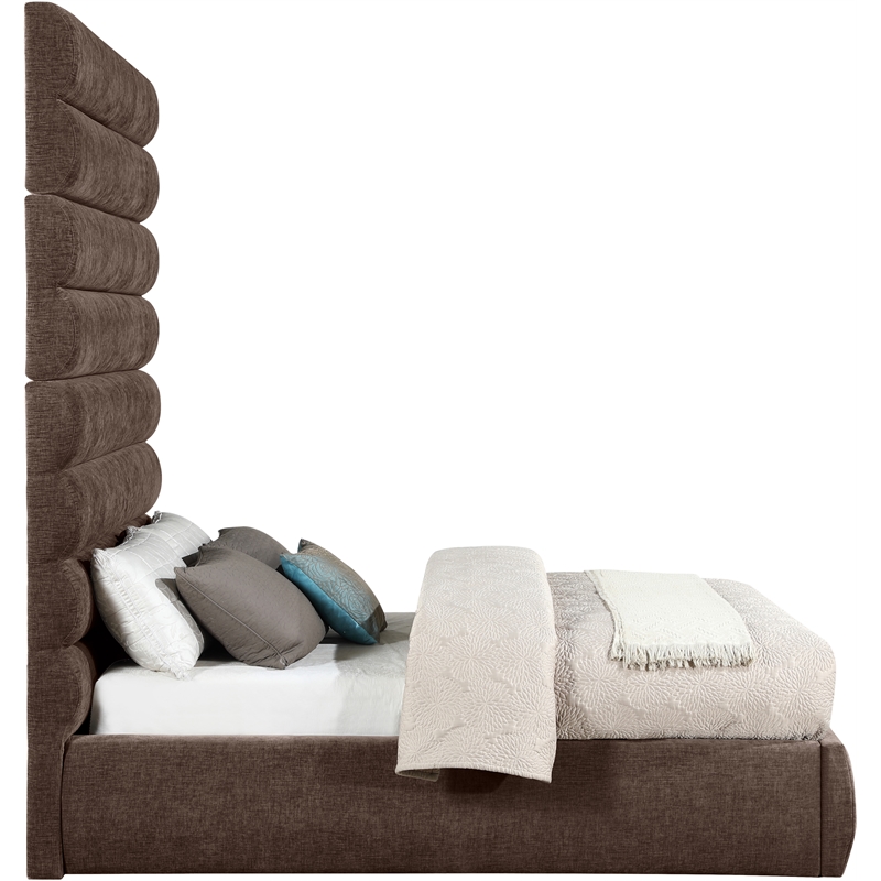Bowery Hill Contemporary Soft Brown Chenille Fabric Full Bed