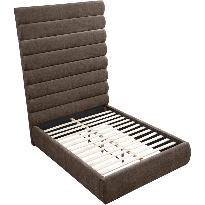 Bowery Hill Contemporary Soft Brown Chenille Fabric Full Bed
