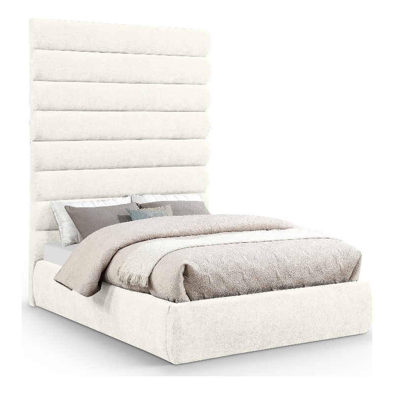 Bowery Hill Contemporary Soft Cream Chenille Fabric Full Bed