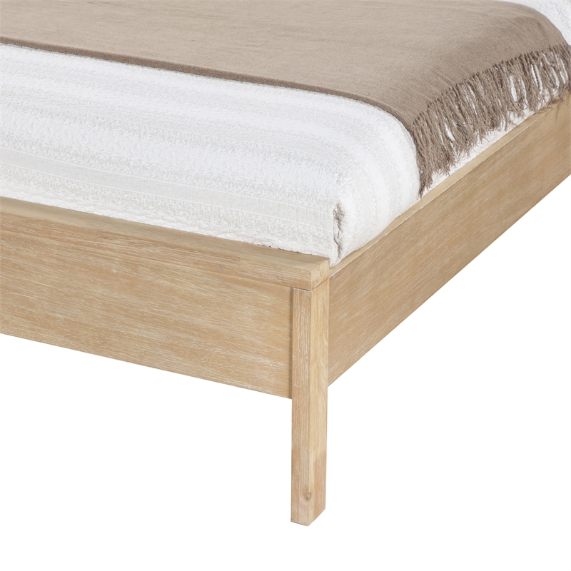 Bowery Hill Contemporary Solid Wood And Natural Cane Full Bed