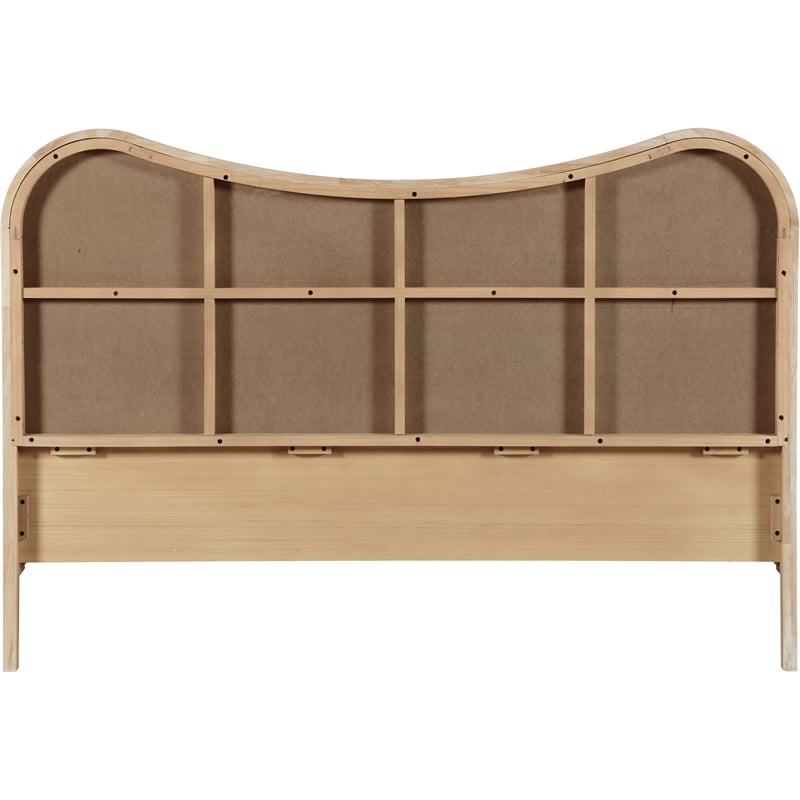Bowery Hill Contemporary Solid Wood And Natural Cane King Bed