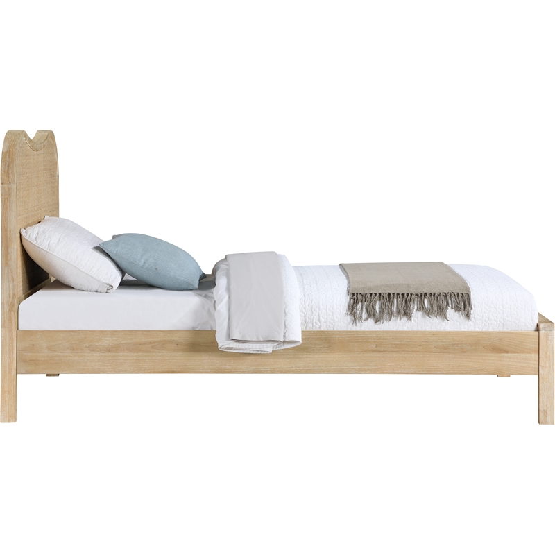 Bowery Hill Contemporary Solid Wood And Natural Cane Twin Bed