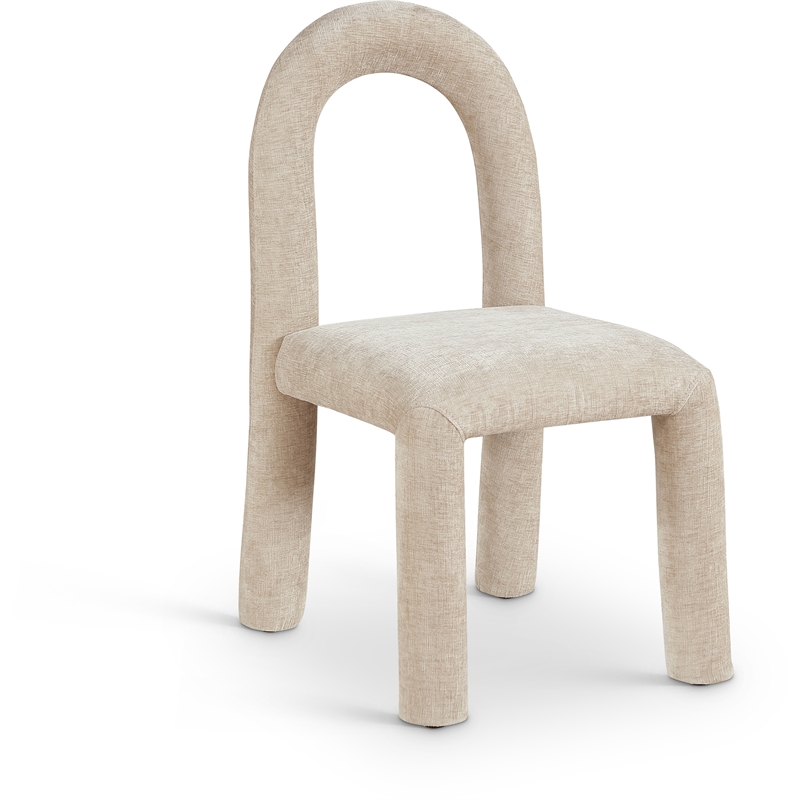 Bowery Hill Contemporary Beige Chenille Fabric Dining Chair (Set of 2)