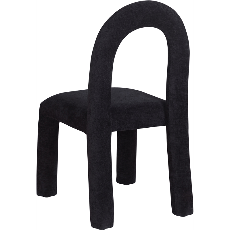 Bowery Hill Contemporary Black Chenille Fabric Dining Chair (Set of 2)