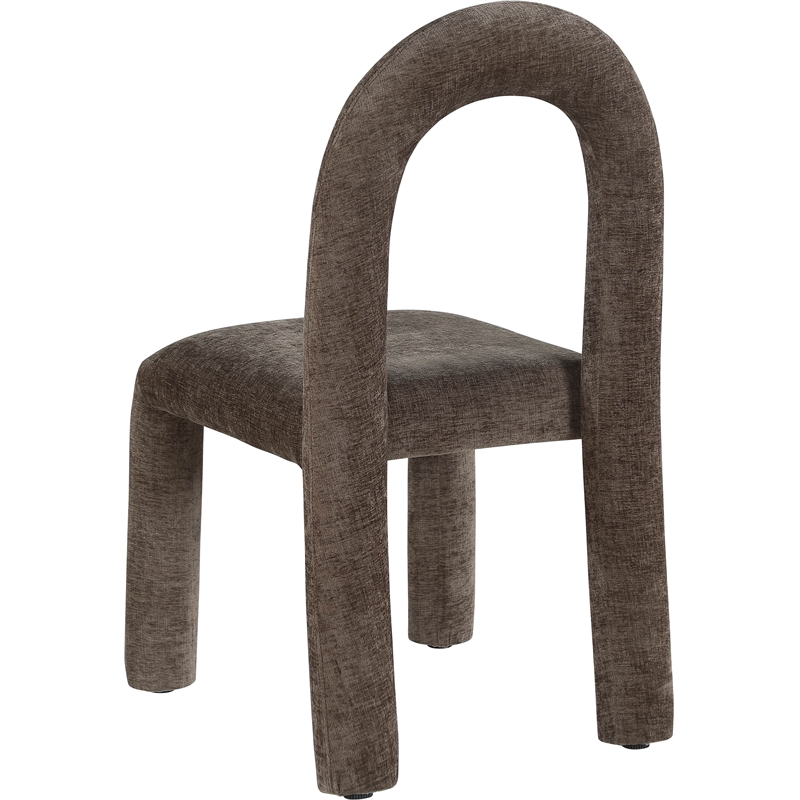 Bowery Hill Contemporary Brown Chenille Fabric Dining Chair (Set of 2)