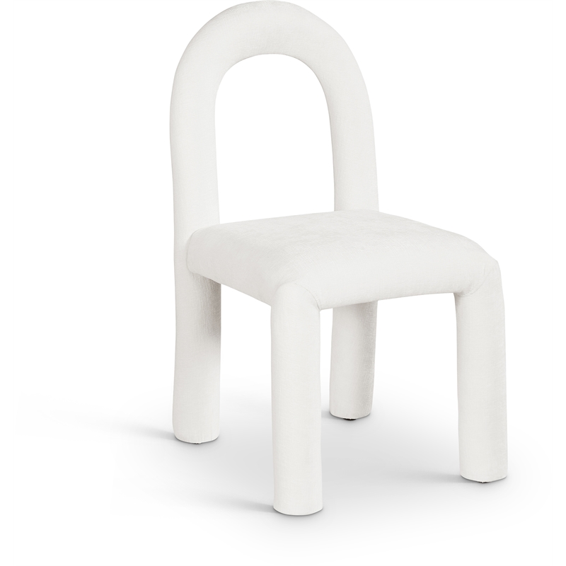 Bowery Hill Contemporary Cream Chenille Fabric Dining Chair (Set of 2)