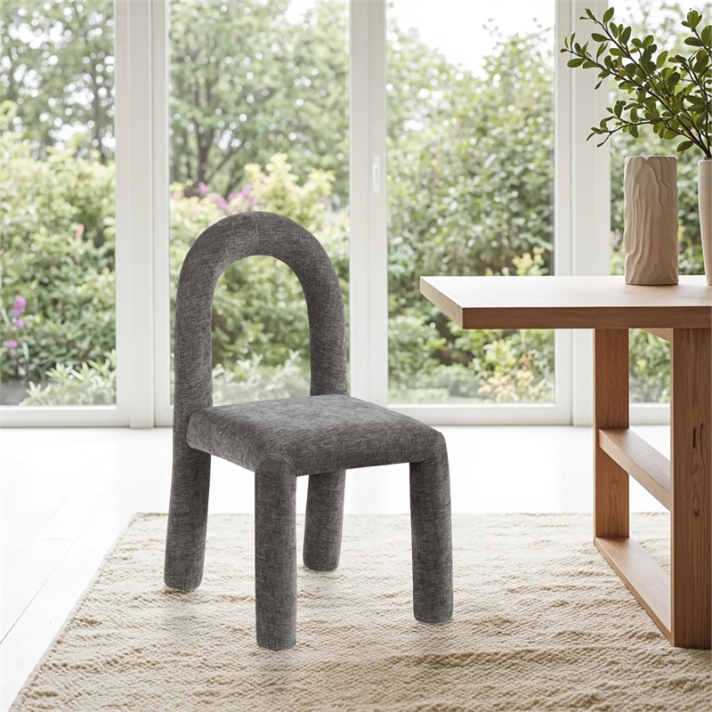 Bowery Hill Contemporary Grey Chenille Fabric Dining Chair (Set of 2)