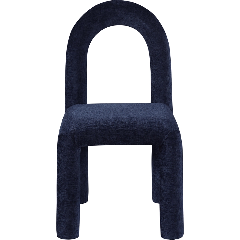Bowery Hill Contemporary Navy Chenille Fabric Dining Chair (Set of 2)