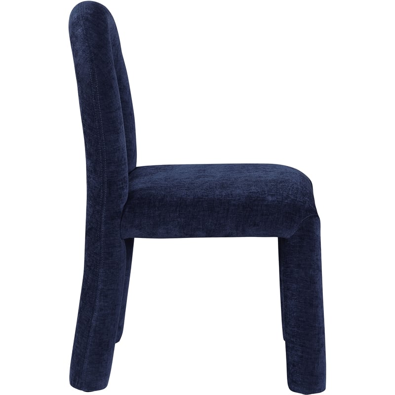 Bowery Hill Contemporary Navy Chenille Fabric Dining Chair (Set of 2)