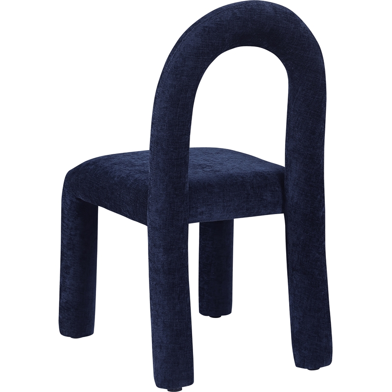Bowery Hill Contemporary Navy Chenille Fabric Dining Chair (Set of 2)
