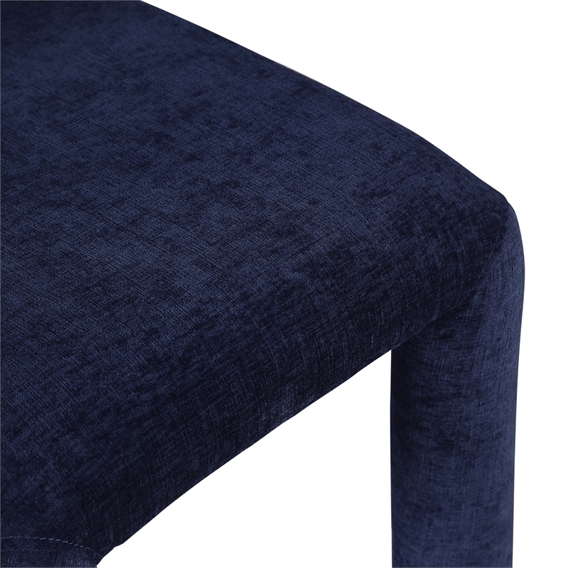 Bowery Hill Contemporary Navy Chenille Fabric Dining Chair (Set of 2)