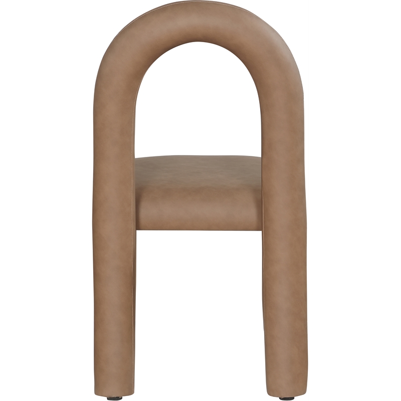 Bowery Hill Contemporary Brown Vegan Leather Dining Chair (Set of 2)