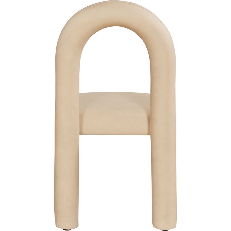 Bowery Hill Contemporary Tan Vegan Leather Dining Chair (Set of 2)