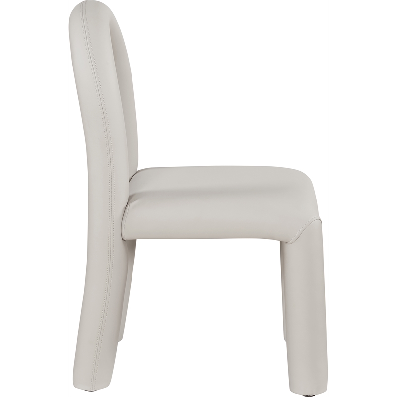 Bowery Hill Contemporary Taupe Vegan Leather Dining Chair (Set of 2)