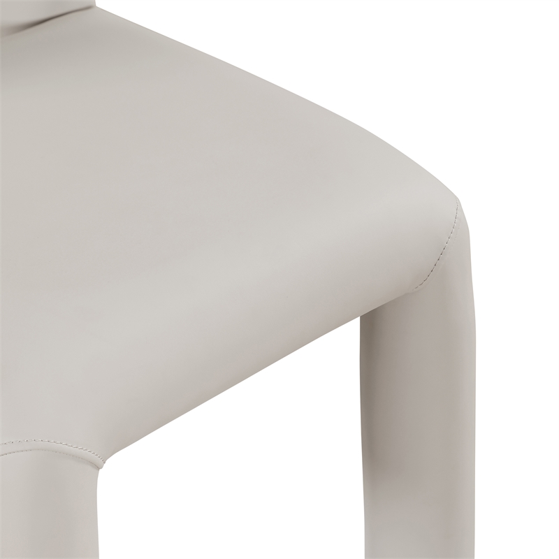 Bowery Hill Contemporary Taupe Vegan Leather Dining Chair (Set of 2)