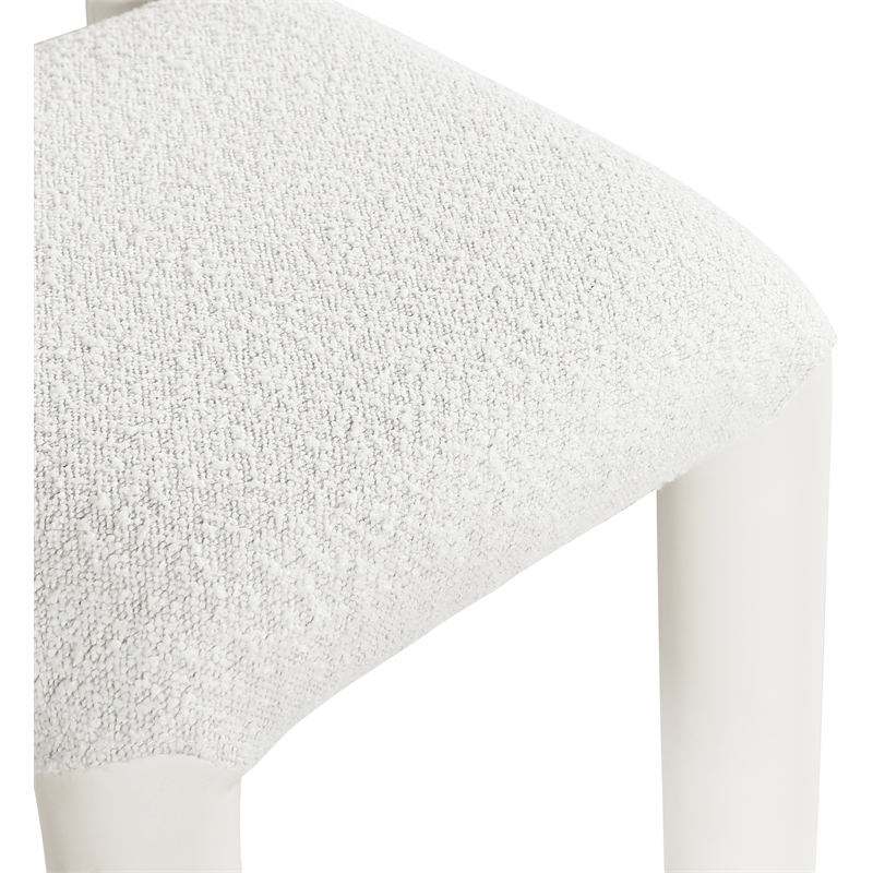 Bowery Hill Contemporary Cream Boucle and Vegan Leather Dining Chair (Set of 2)
