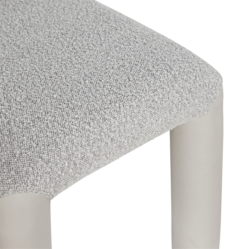 Bowery Hill Contemporary Taupe Boucle and Vegan Leather Dining Chair (Set of 2)