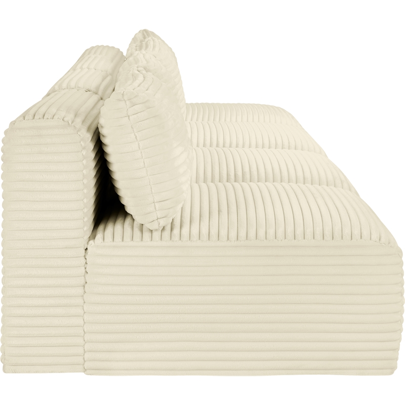 Bowery Hill Contemporary 4-Piece Cream Corduroy Performance Fabric Modular Sofa