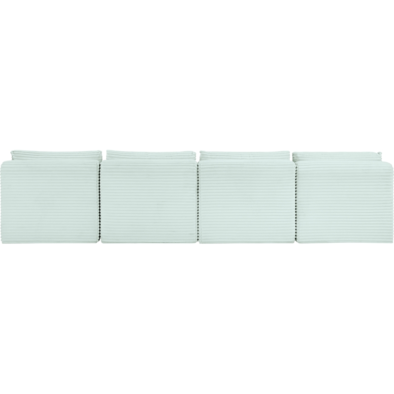Bowery Hill Contemporary 4-Piece Mint Corduroy Performance Fabric Modular Sofa