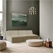 Bowery Hill Contemporary 3-Piece Cream Corduroy Performance Fabric Modular Sofa