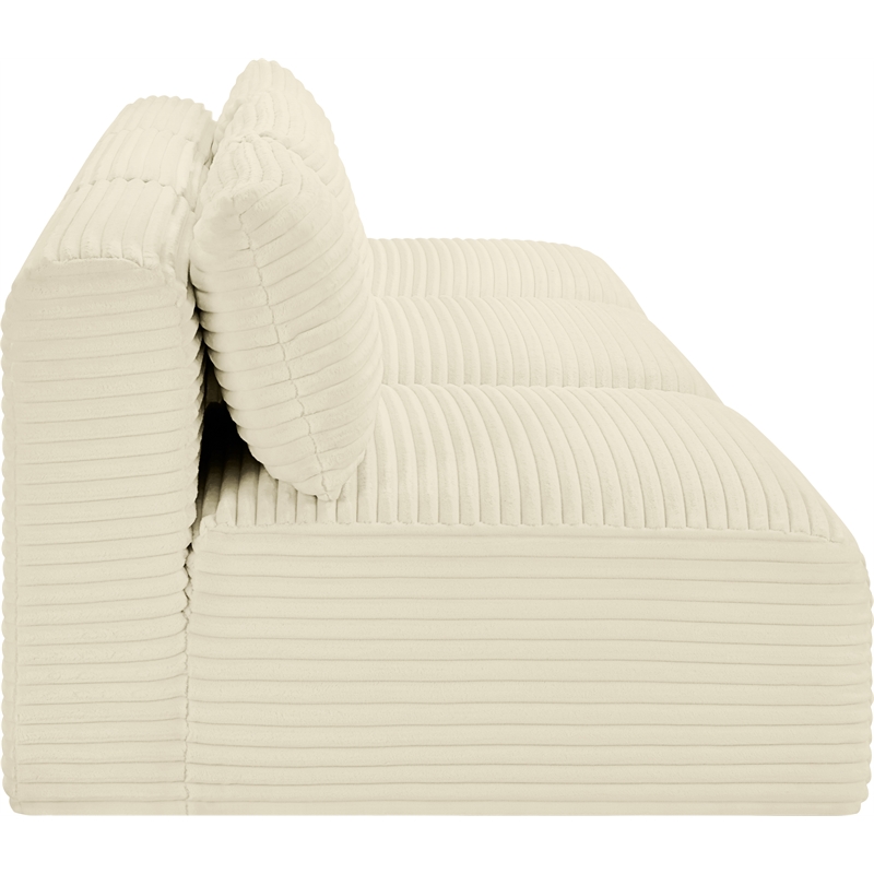 Bowery Hill Contemporary 3-Piece Cream Corduroy Performance Fabric Modular Sofa