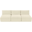 Bowery Hill Contemporary 3-Piece Cream Corduroy Performance Fabric Modular Sofa