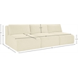 Bowery Hill Contemporary 3-Piece Cream Corduroy Performance Fabric Modular Sofa
