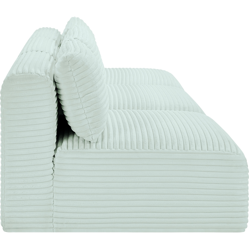 Bowery Hill Contemporary 3-Piece Mint Corduroy Performance Fabric Modular Sofa