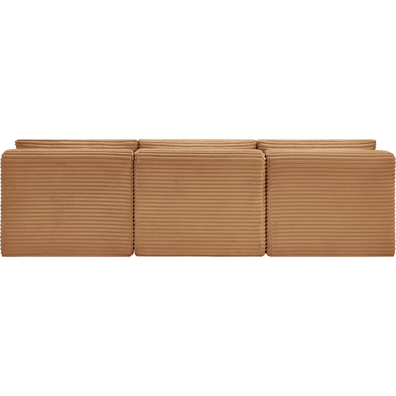 Bowery Hill Contemporary 3-Piece Saddle Corduroy Performance Fabric Modular Sofa