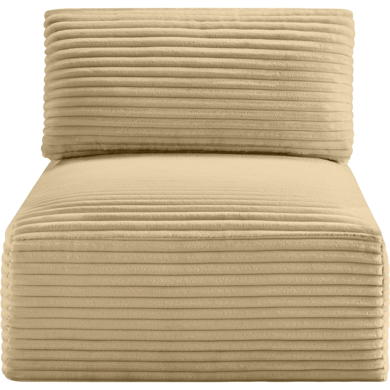 Bowery Hill Contemporary Camel Corduroy Performance Fabric Armless Chair
