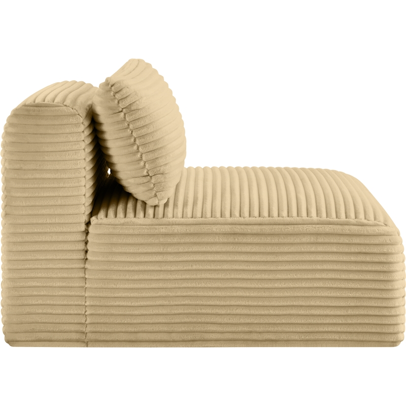 Bowery Hill Contemporary Camel Corduroy Performance Fabric Armless Chair