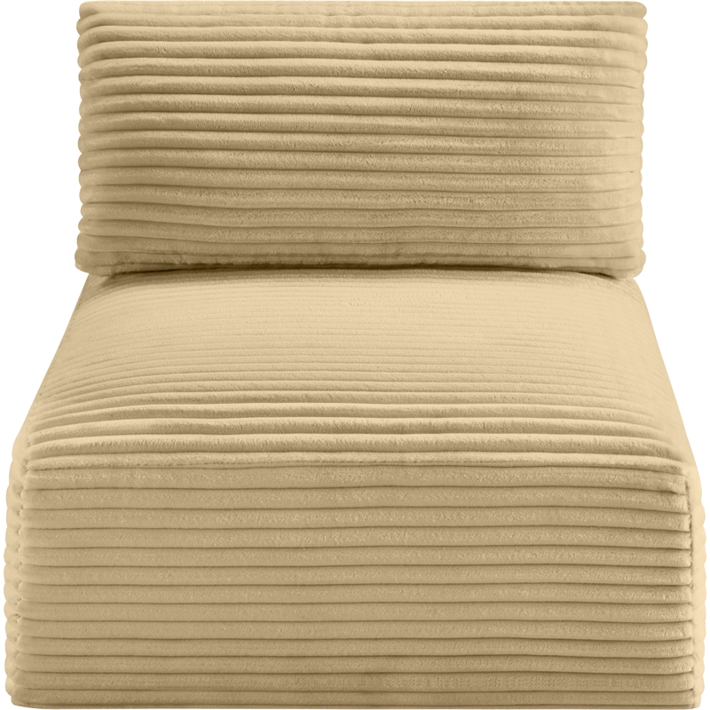 Bowery Hill Contemporary Camel Corduroy Performance Fabric Armless Chair