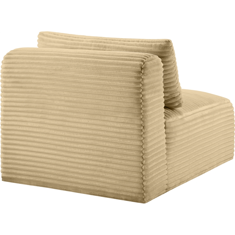 Bowery Hill Contemporary Camel Corduroy Performance Fabric Armless Chair