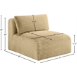 Bowery Hill Contemporary Camel Corduroy Performance Fabric Armless Chair