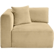 Bowery Hill Contemporary Camel Corduroy Performance Fabric Corner Chair