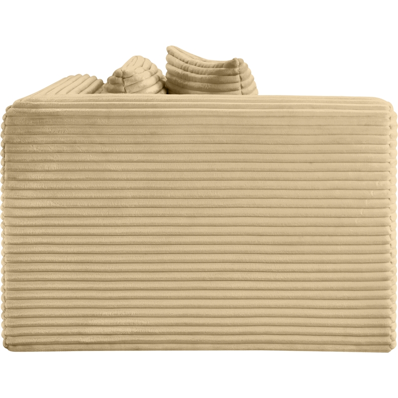 Bowery Hill Contemporary Camel Corduroy Performance Fabric Corner Chair