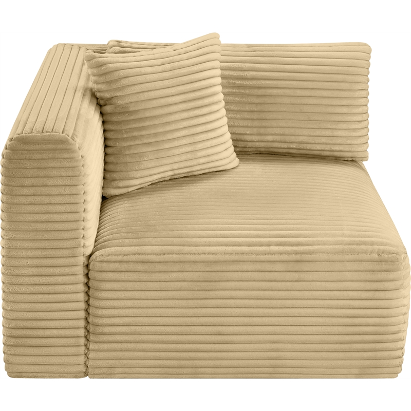 Bowery Hill Contemporary Camel Corduroy Performance Fabric Corner Chair
