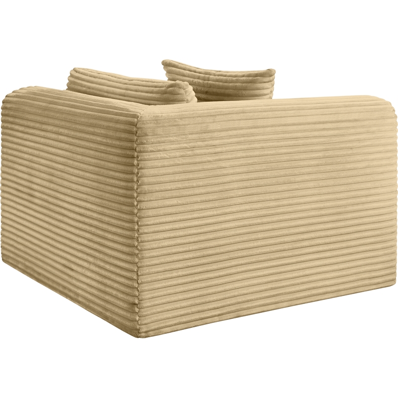 Bowery Hill Contemporary Camel Corduroy Performance Fabric Corner Chair