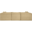 Bowery Hill Contemporary 3-Piece Camel Corduroy Performance Fabric Modular Sofa