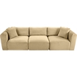 Bowery Hill Contemporary 3-Piece Camel Corduroy Performance Fabric Modular Sofa