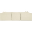 Bowery Hill Contemporary 3-Piece Cream Corduroy Performance Fabric Modular Sofa
