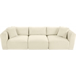 Bowery Hill Contemporary 3-Piece Cream Corduroy Performance Fabric Modular Sofa