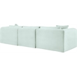 Bowery Hill Contemporary 3-Piece Mint Corduroy Performance Fabric Modular Sofa
