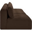 Bowery Hill Contemporary 3-Piece Brown Corduroy Performance Fabric Modular Sofa