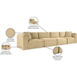 Bowery Hill Contemporary 4-Piece Camel Corduroy Performance Fabric Modular Sofa