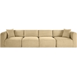 Bowery Hill Contemporary 4-Piece Camel Corduroy Performance Fabric Modular Sofa