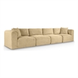 Bowery Hill Contemporary 4-Piece Camel Corduroy Performance Fabric Modular Sofa