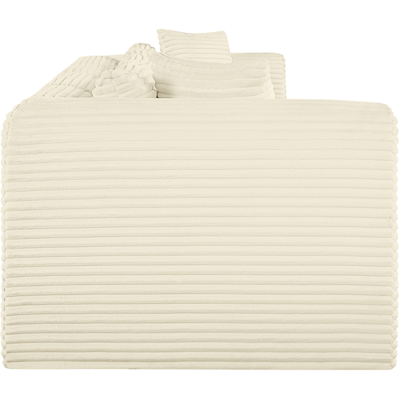 Bowery Hill Contemporary 4-Piece Cream Corduroy Performance Fabric Modular Sofa