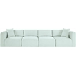 Bowery Hill Contemporary 4-Piece Mint Corduroy Performance Fabric Modular Sofa