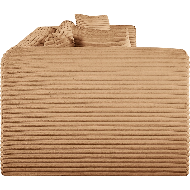 Bowery Hill Contemporary 4-Piece Saddle Corduroy Performance Fabric Modular Sofa